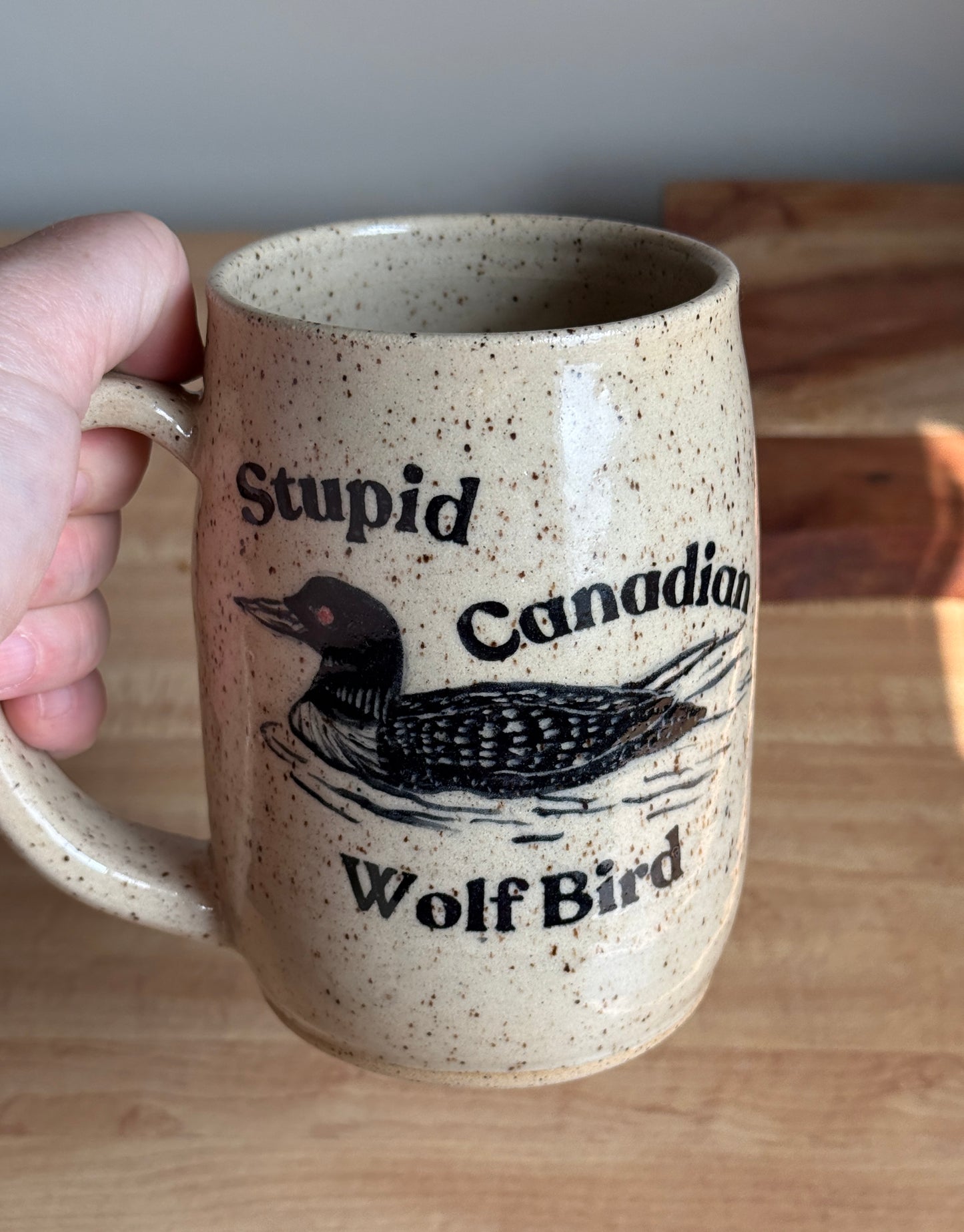 Stupid Canadian Wolf Bird Mug C