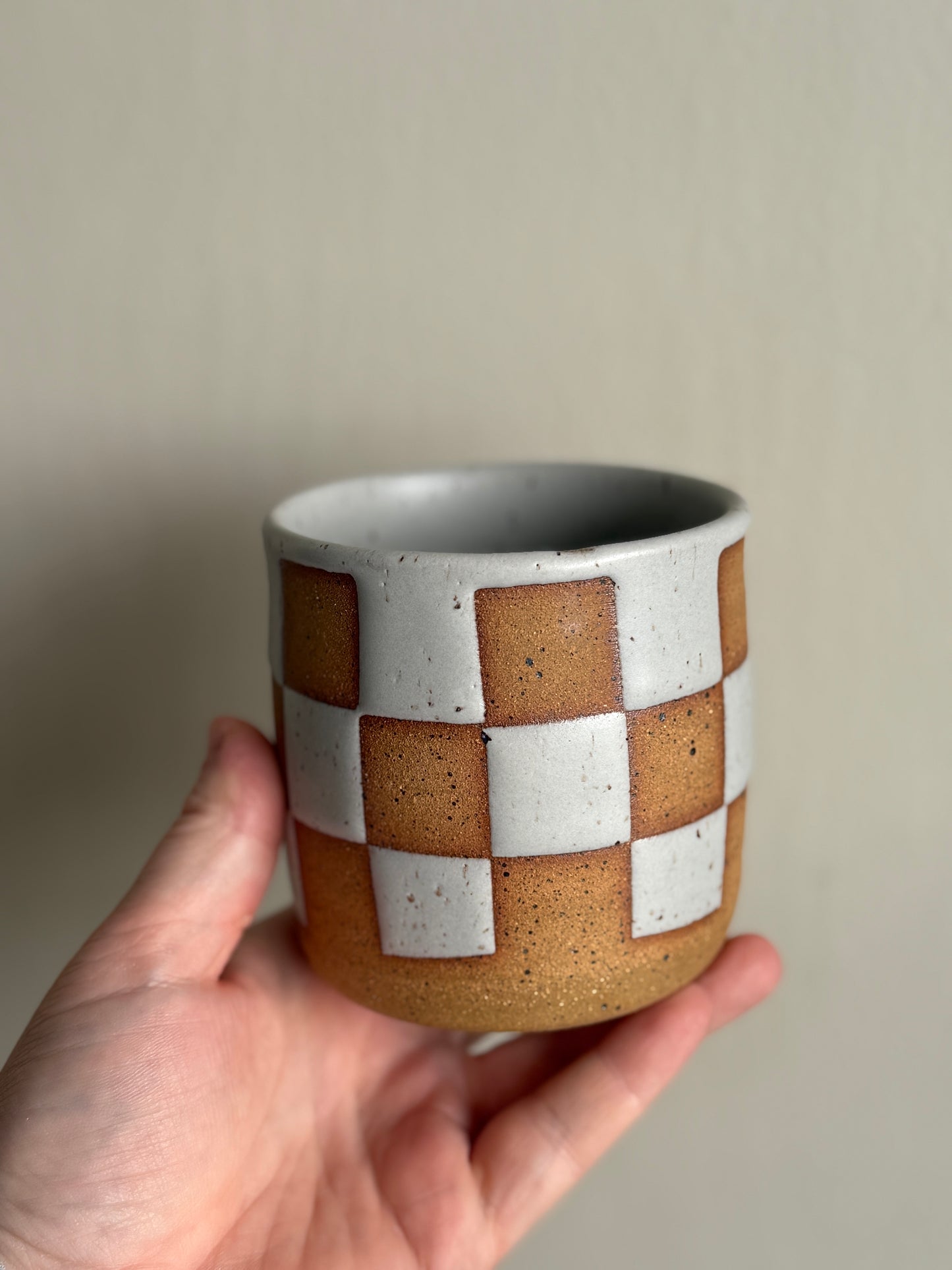 Grey Checkered Cup