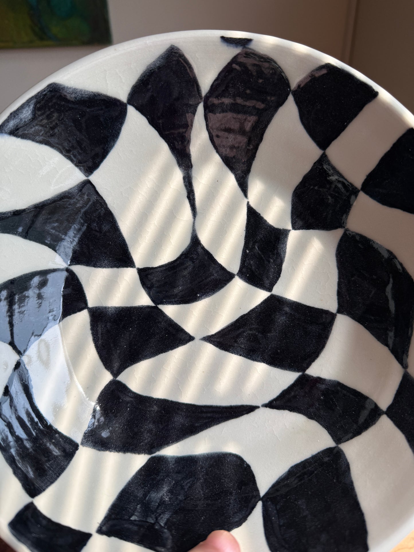 Wavy Checkered Bowl/Plate Set
