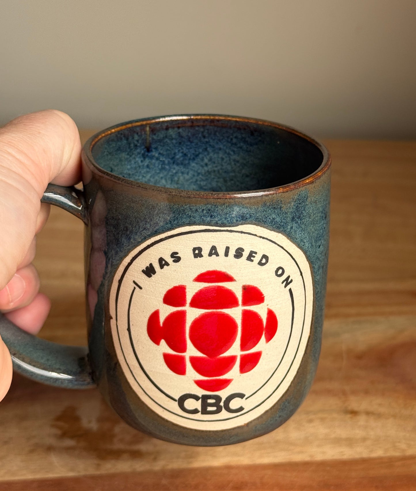 Blue "I Was Raised On CBC" Mug