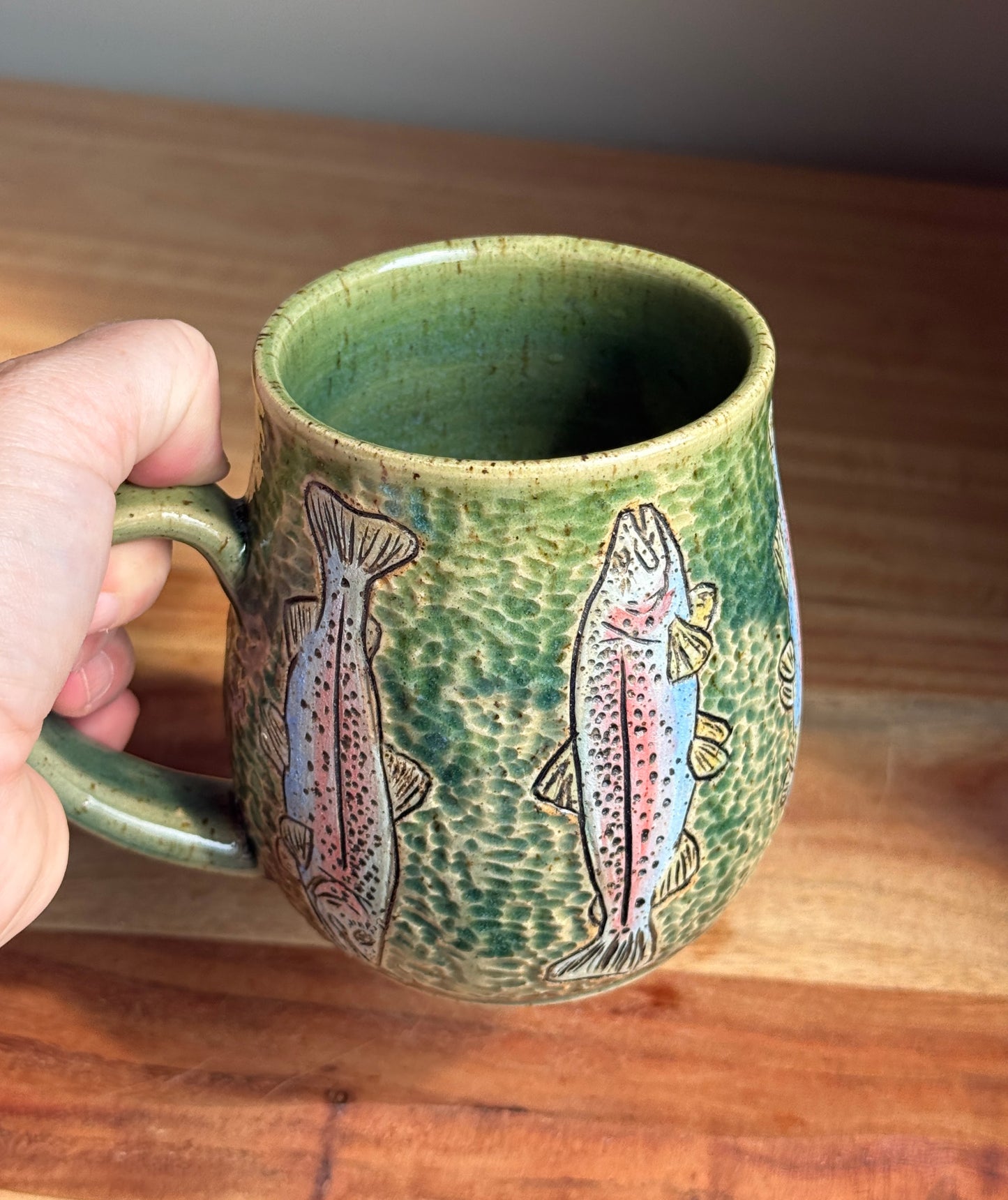 Rainbow Trout Mug B (Green)