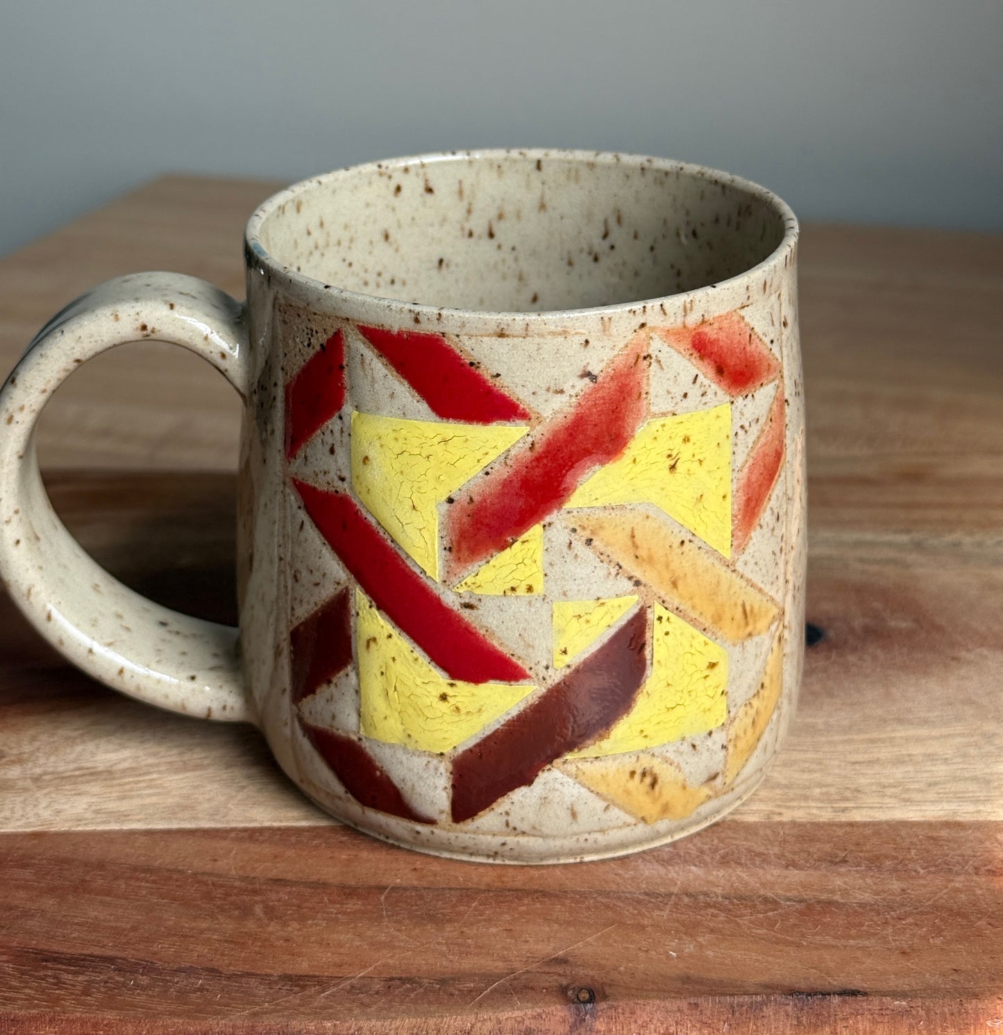 Maroon & Yellow Quilt Mug