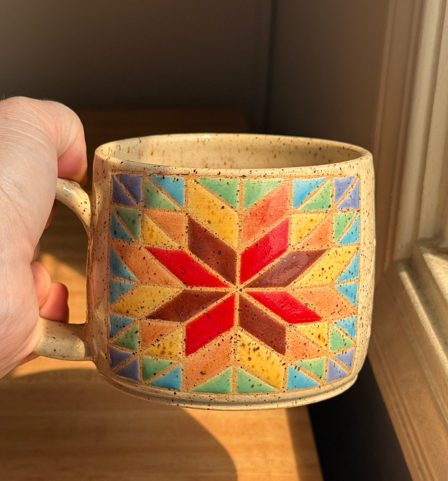 Rainbow Quilt Mug D