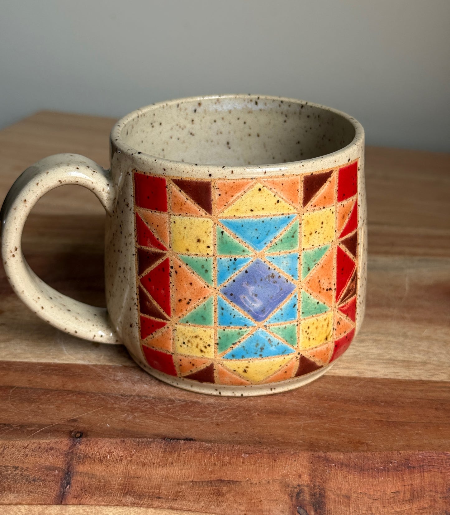 Rainbow Quilt Mug E