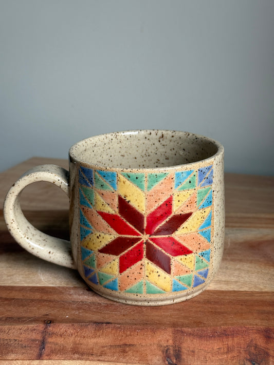 Rainbow Quilt Mug H