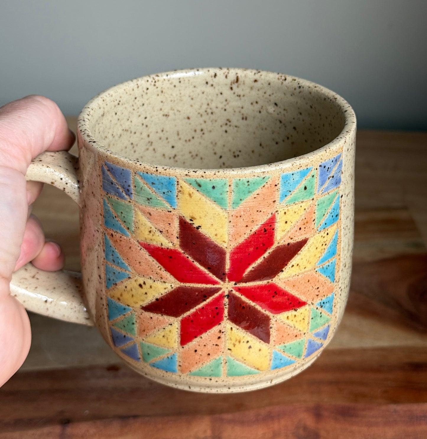 Rainbow Quilt Mug H