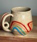 Swirly Handled Rainbow Mug