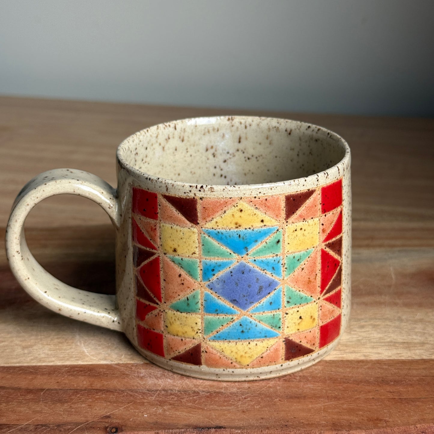 Rainbow Quilt Mug J