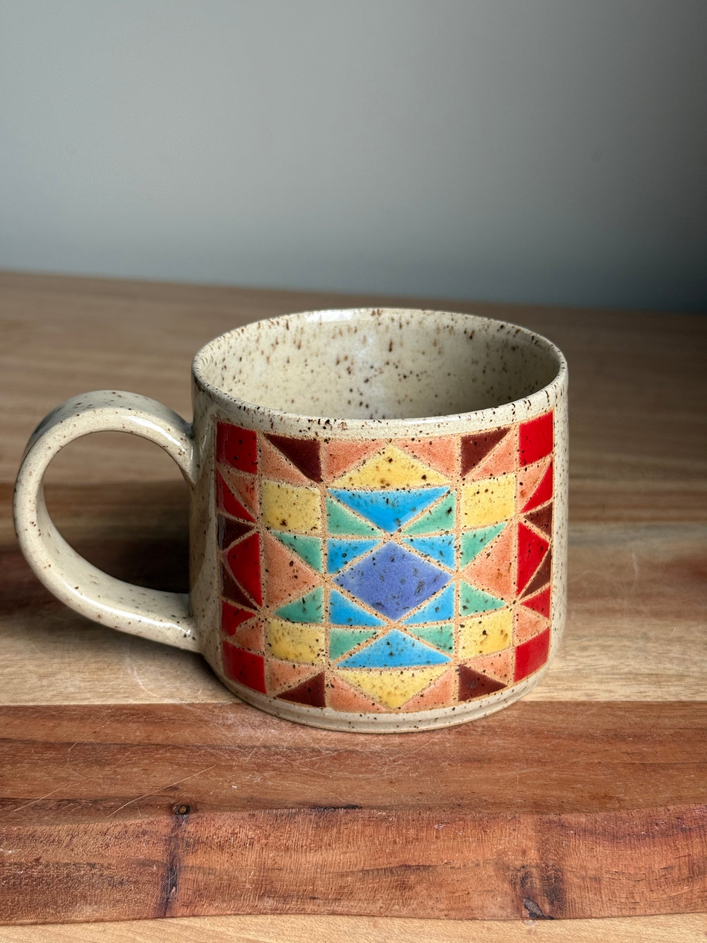 Rainbow Quilt Mug J