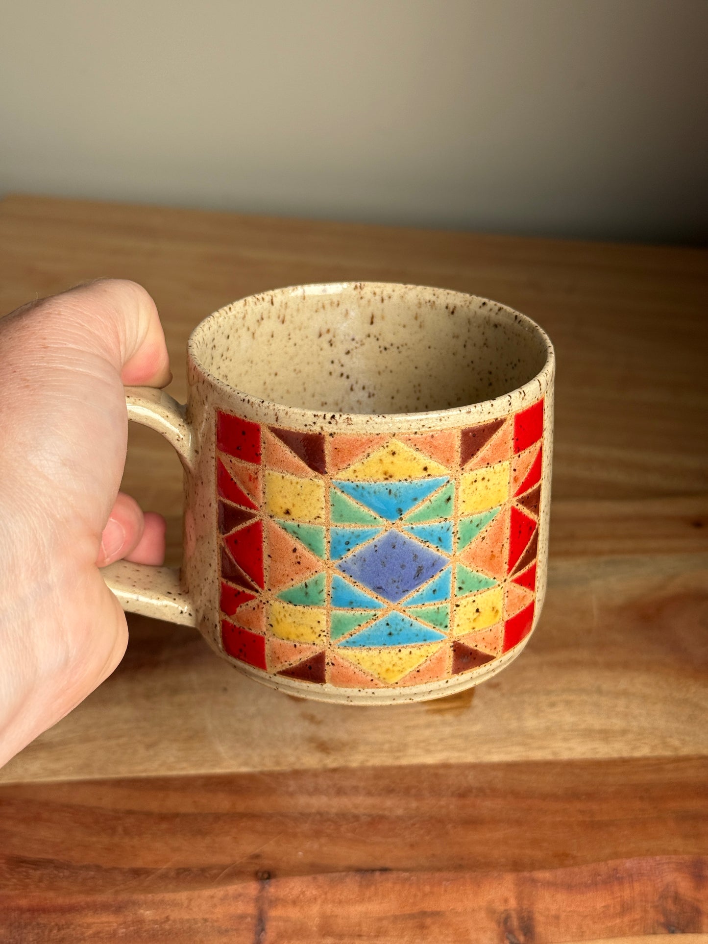 Rainbow Quilt Mug J