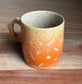 Funky Handled Orange Ombre Mug with Retro Pattern