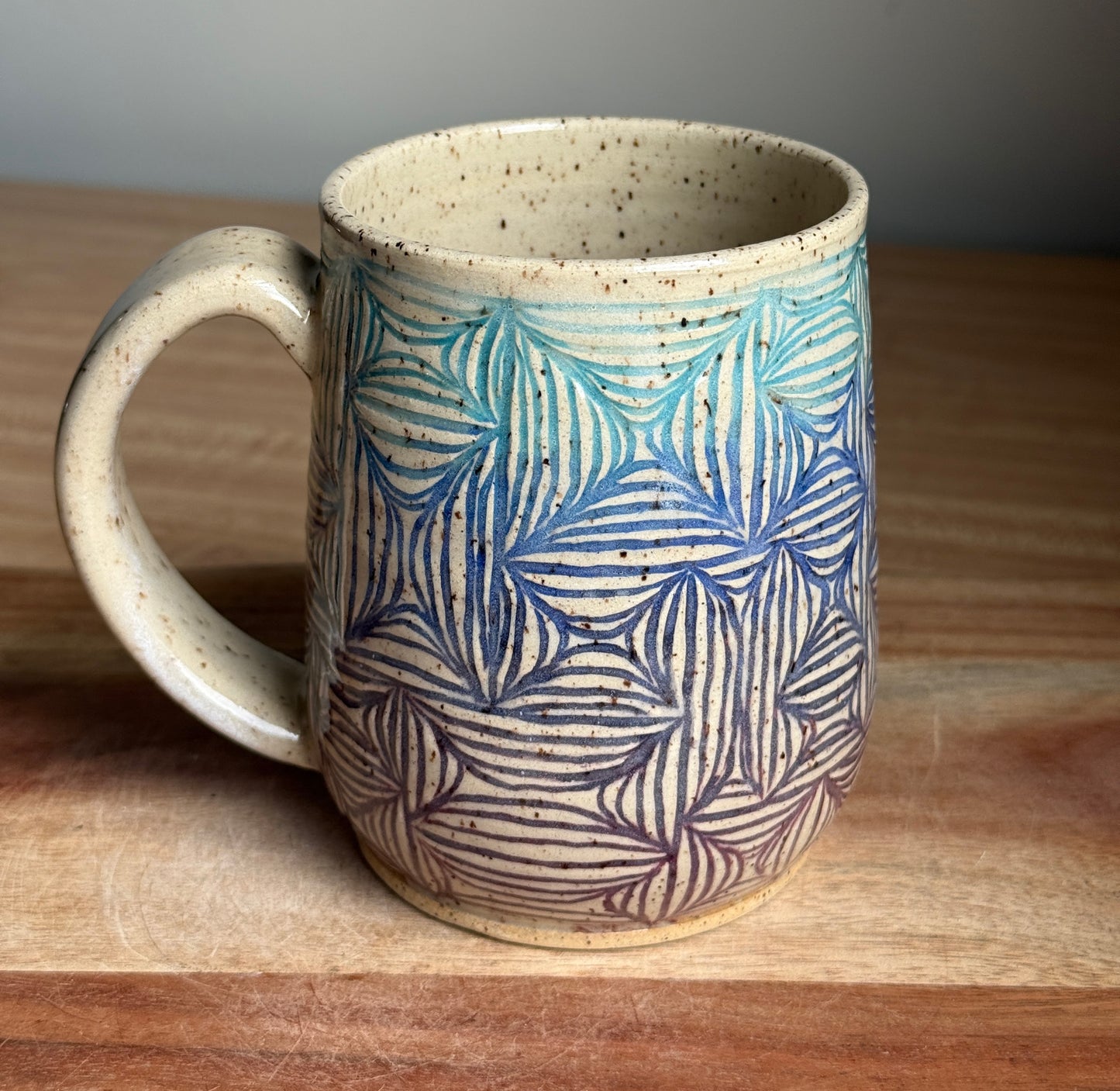 Abstract Carved Mug (Purple/Blue)