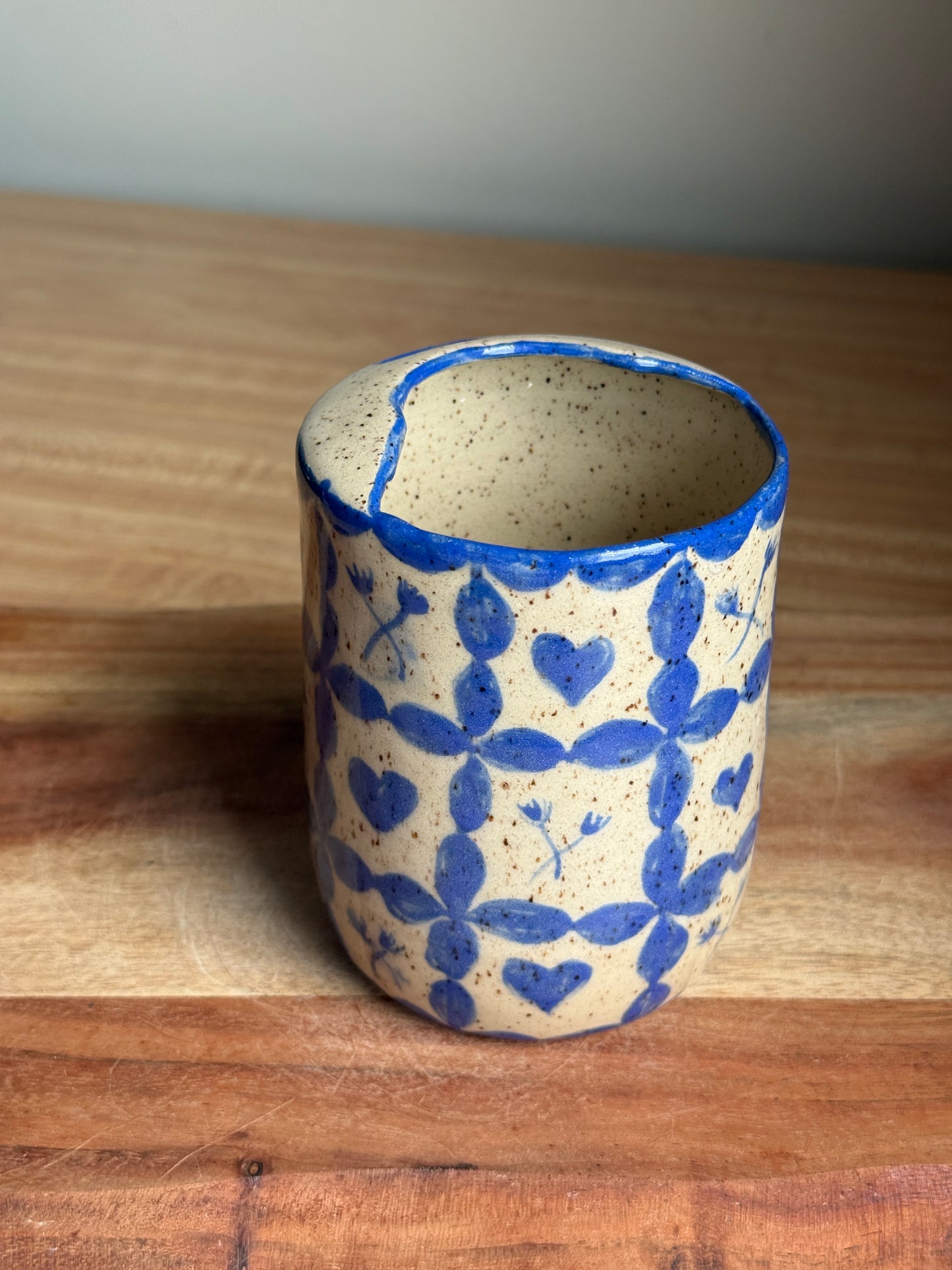 Lil' Sipper with Painted Pattern (Blue)