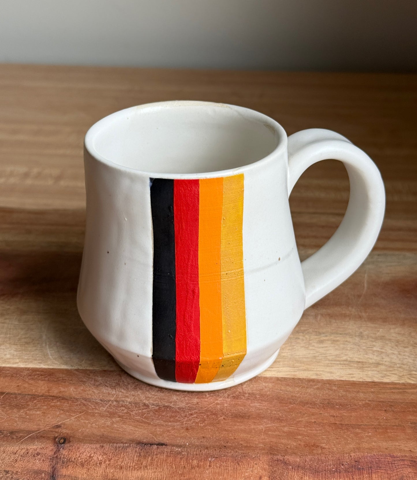 White Mug with Vertical Stripes