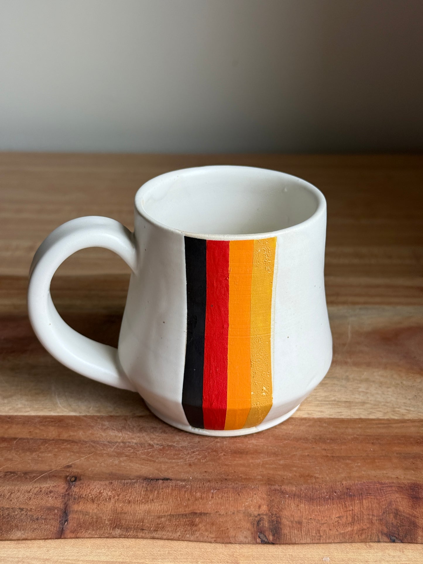 White Mug with Vertical Stripes