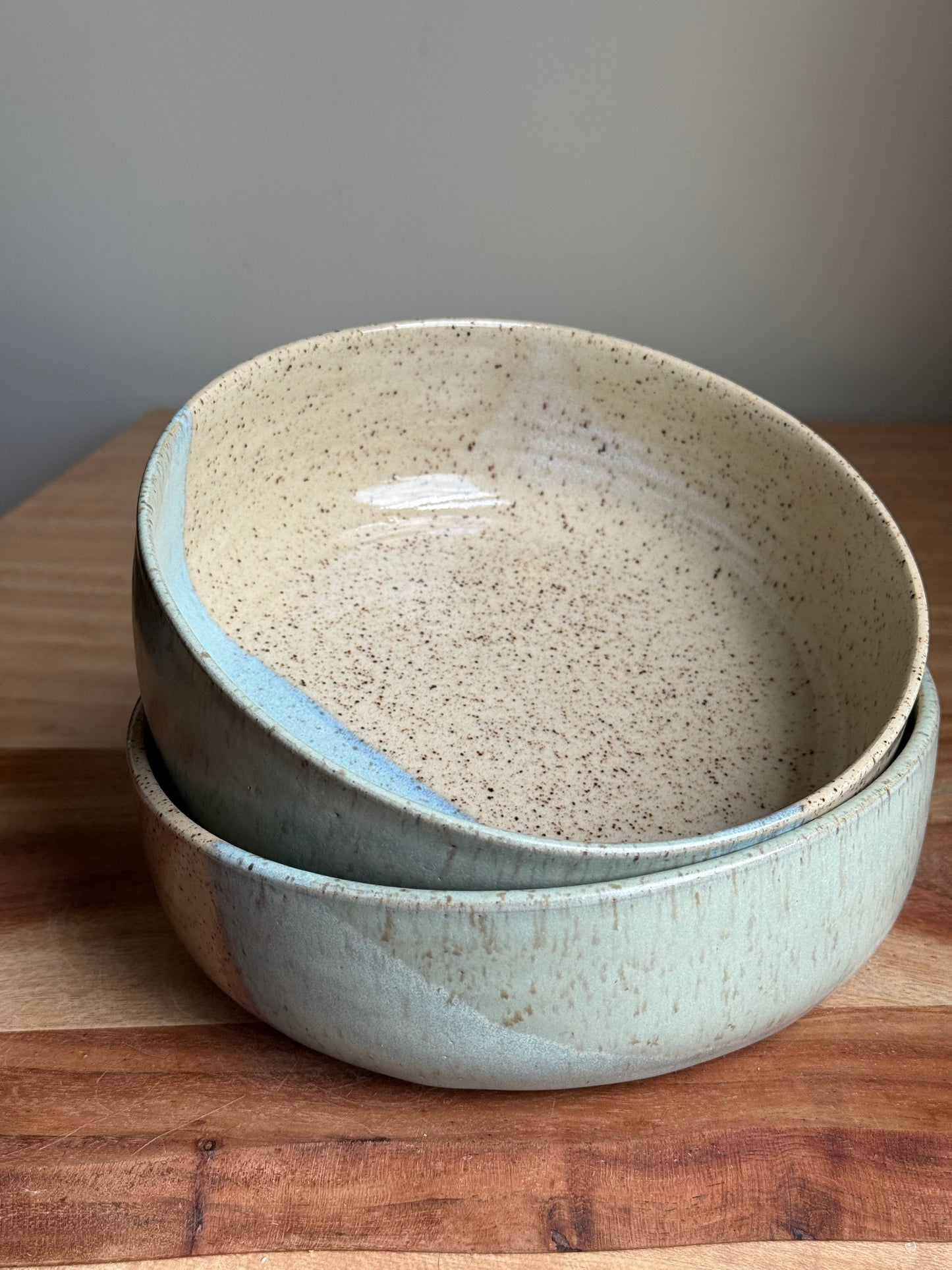 Speckled/ Blue Bowl Plate Set