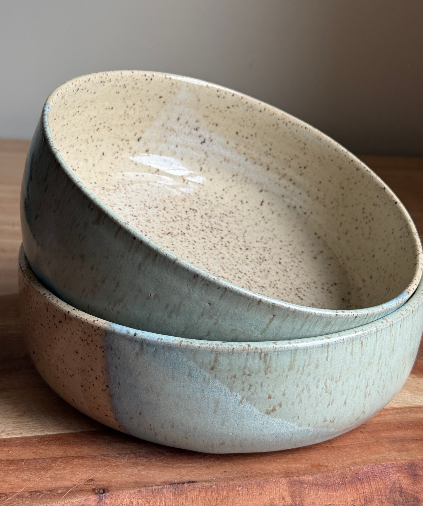 Speckled/ Blue Bowl Plate Set