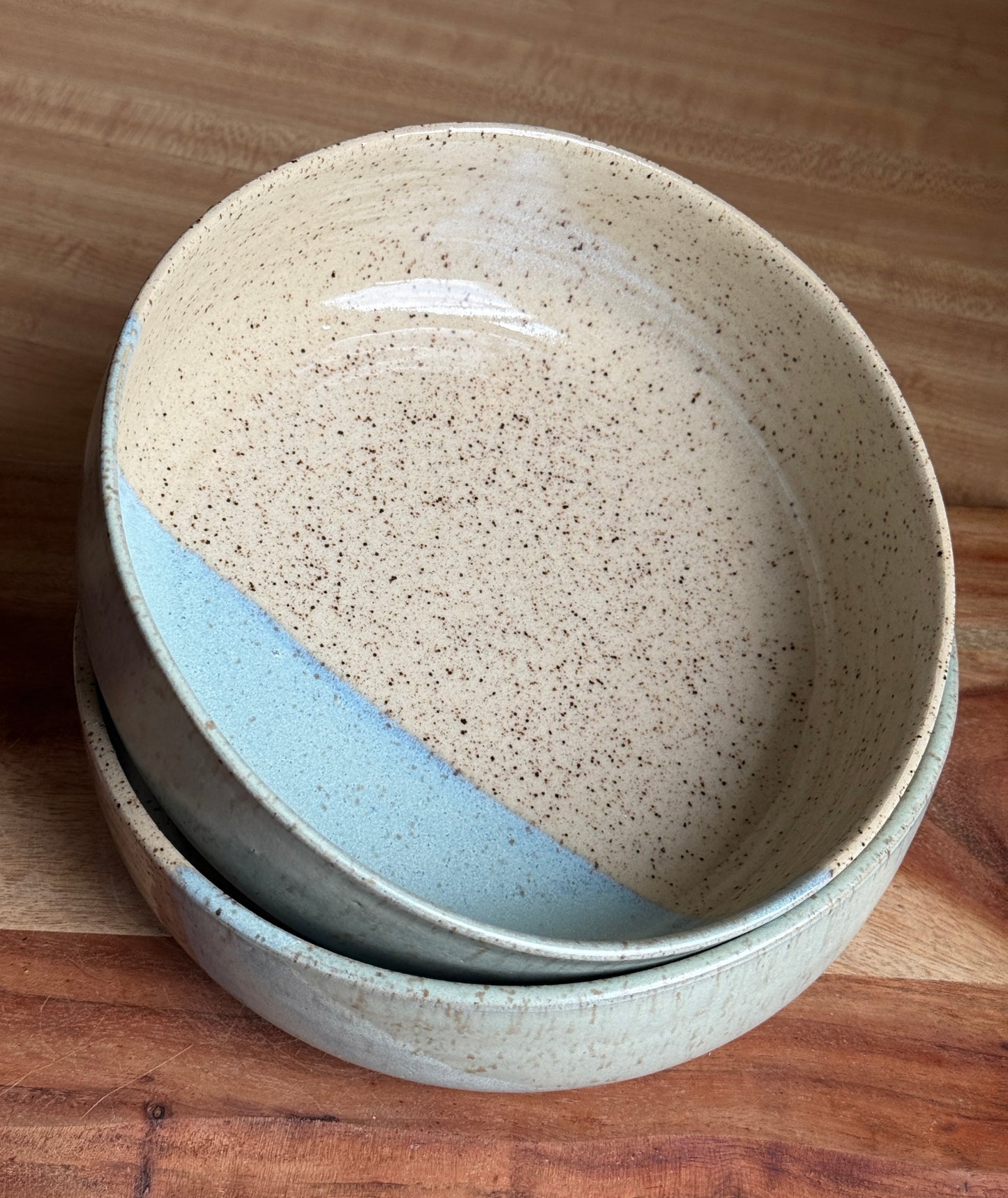 Speckled/ Blue Bowl Plate Set