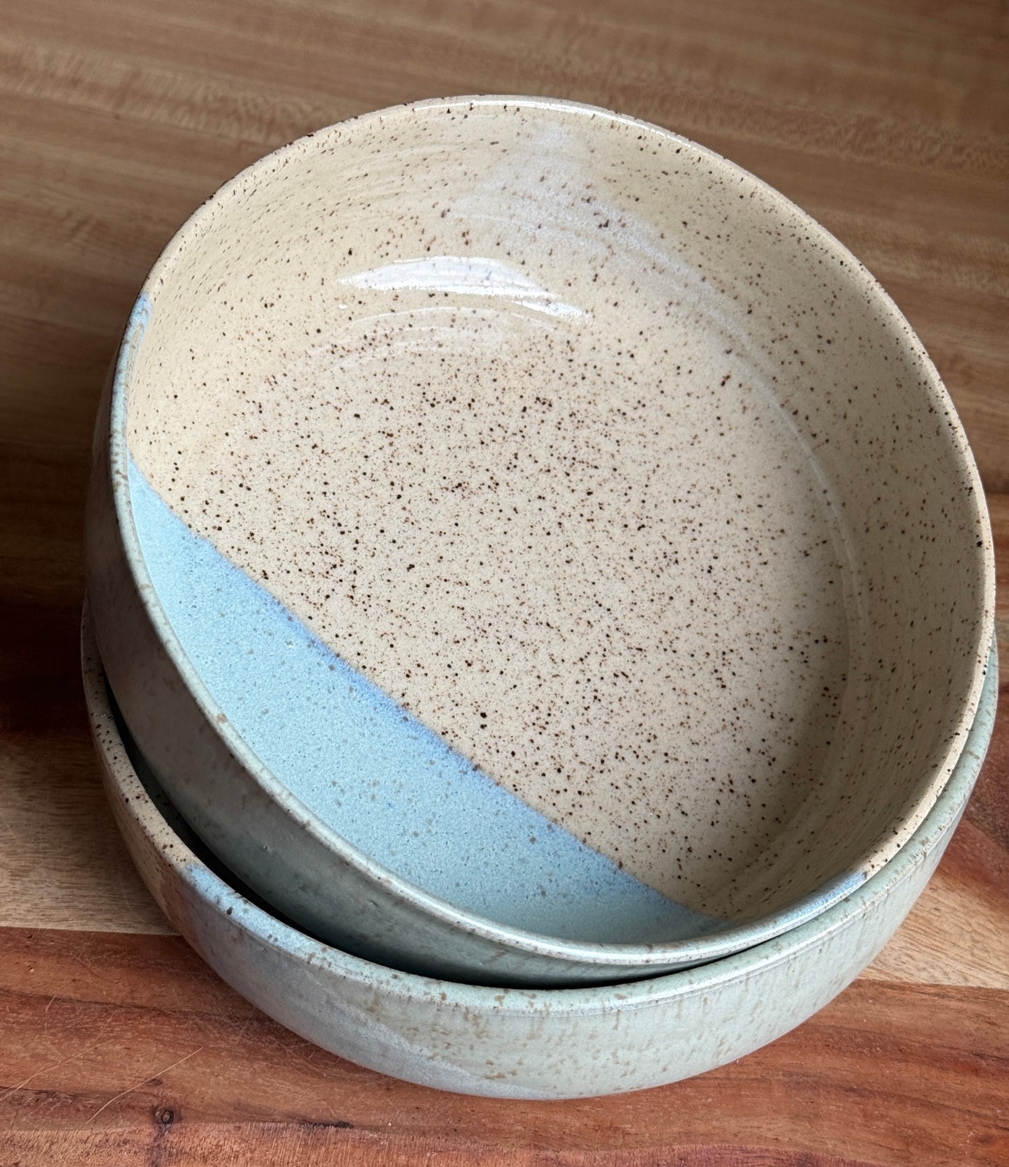 Speckled/ Blue Bowl Plate Set