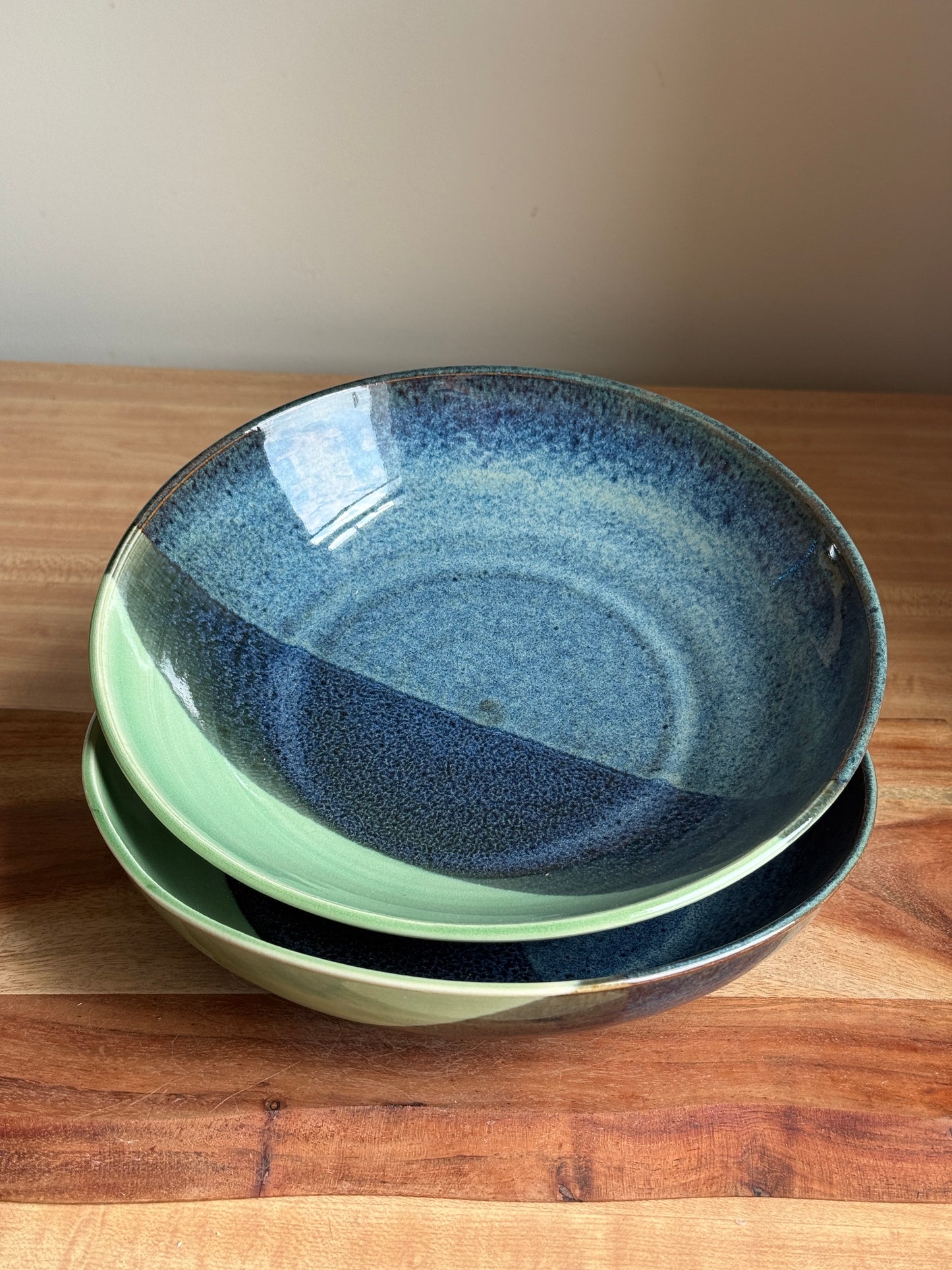 Blue/Green Wide Bowl Set