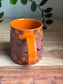 Orange Checkered Mug w. Single Ghost (Red Clay)