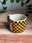 Orange and Black Checkered Ghost Mug