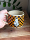 Orange and Black Checkered Ghost Mug
