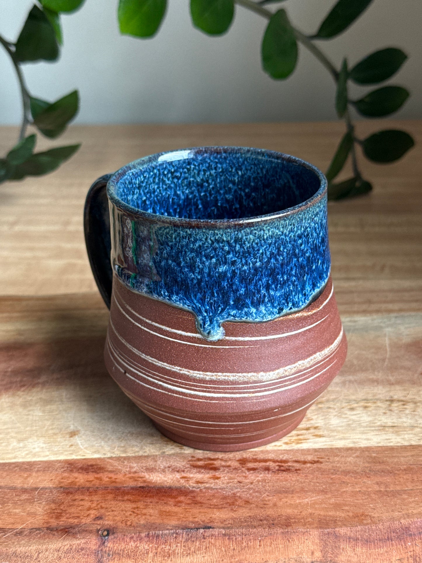 Marbled Angular Mug - Blue