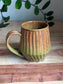 Green and Brown Carved Mug