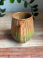 Green and Brown Carved Mug