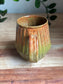 Green and Brown Carved Mug