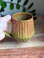 Green and Brown Carved Mug