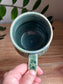 Blue Carved Moon and Leaves Mug A