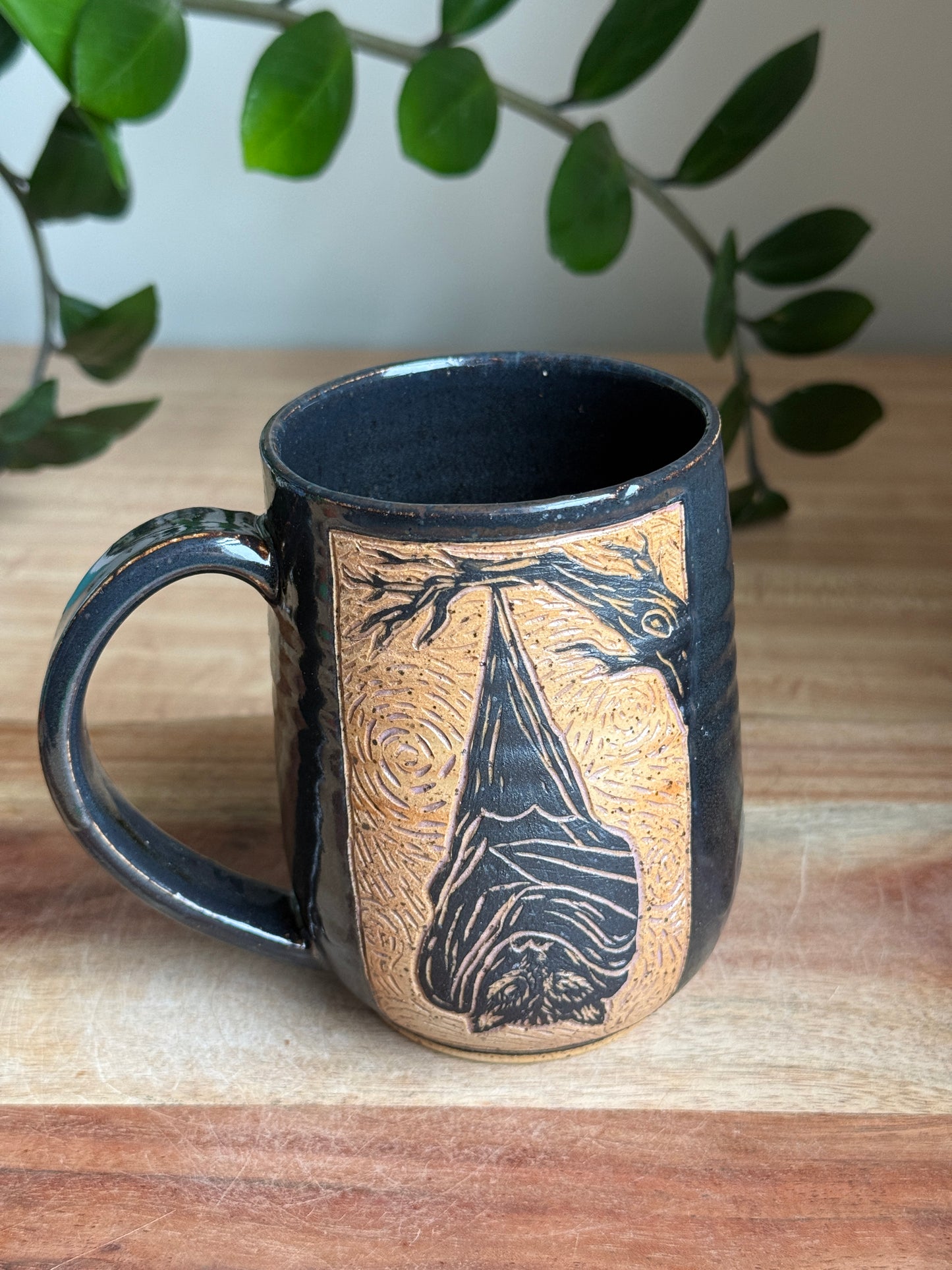 Carved Bat Mug