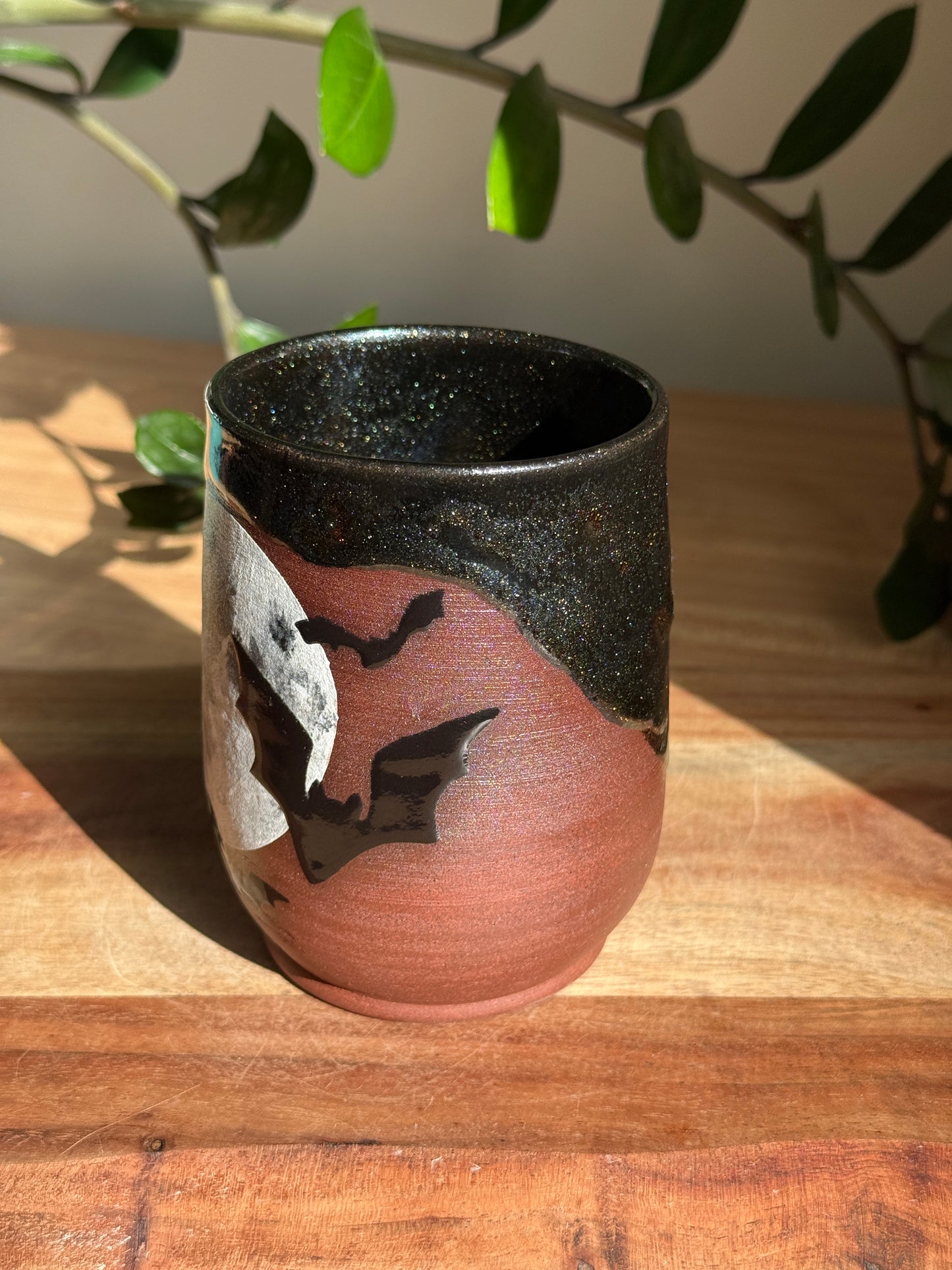 Sparkly Moon and Bat Mug A