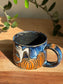 Carved Ghost and Pumpkin Scene Mug A