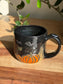 Carved Ghost Character and Pumpkin Scene Mug
