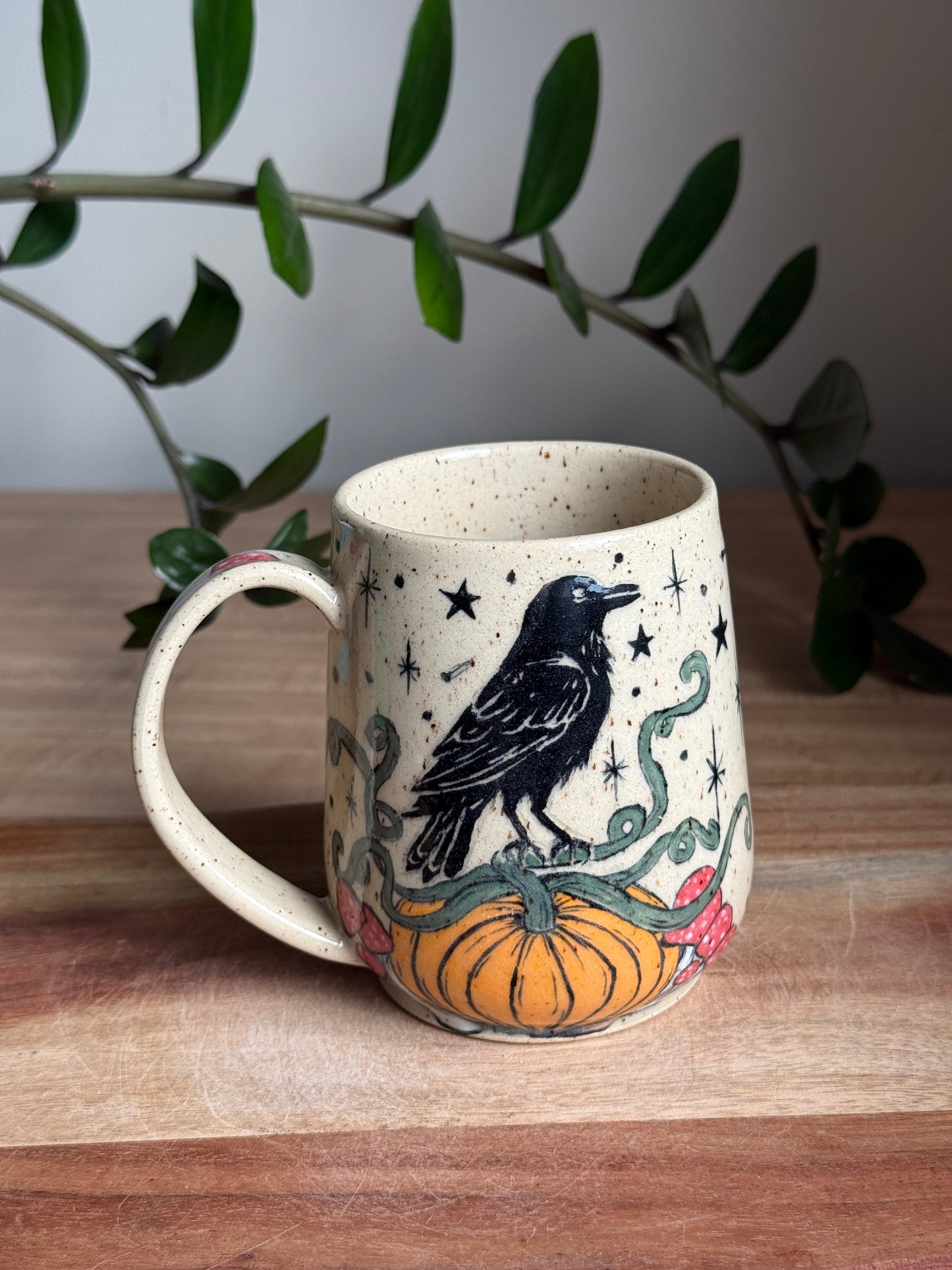 Crow on a Pumpkin Mug