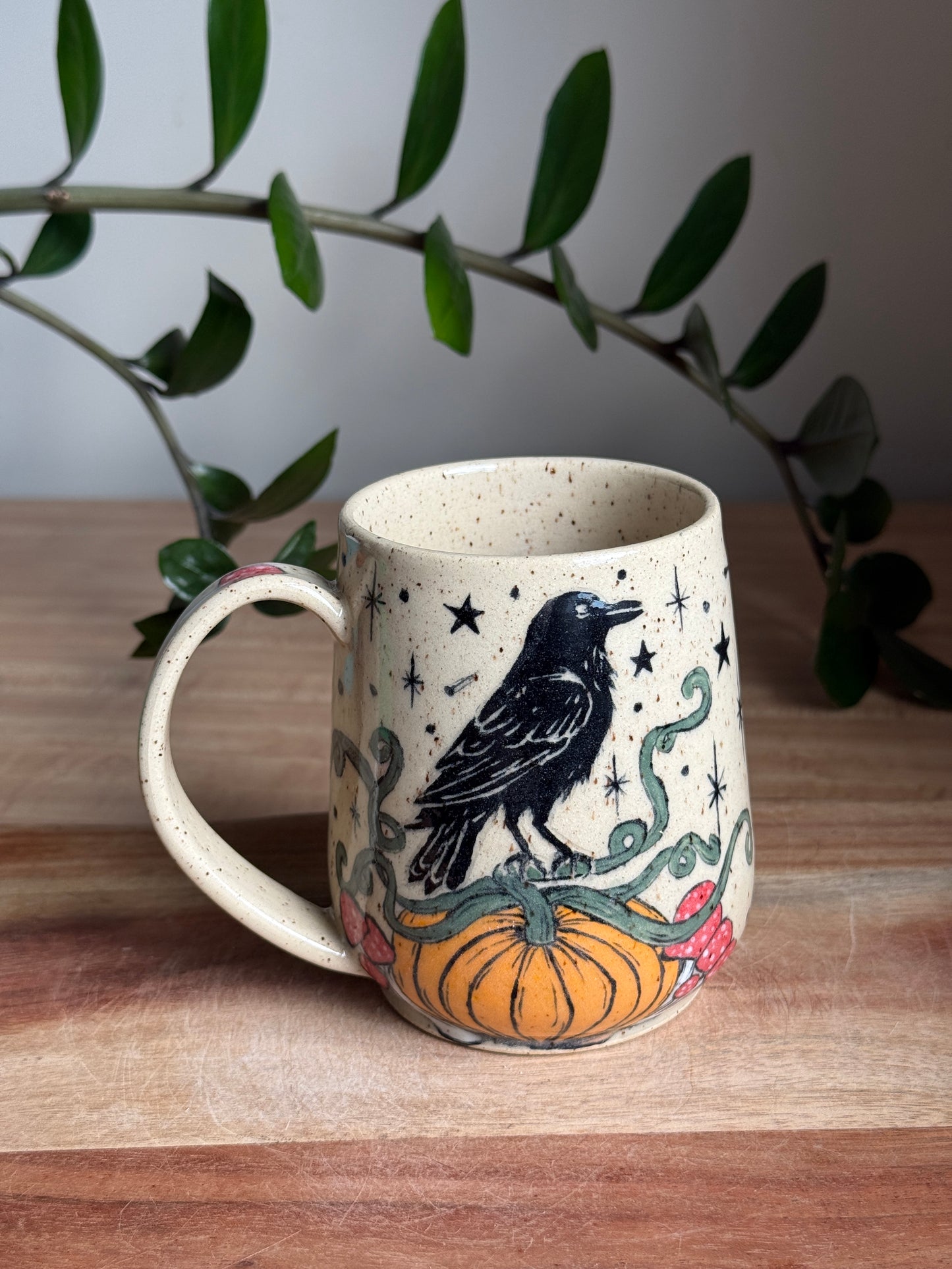 Crow on a Pumpkin Mug