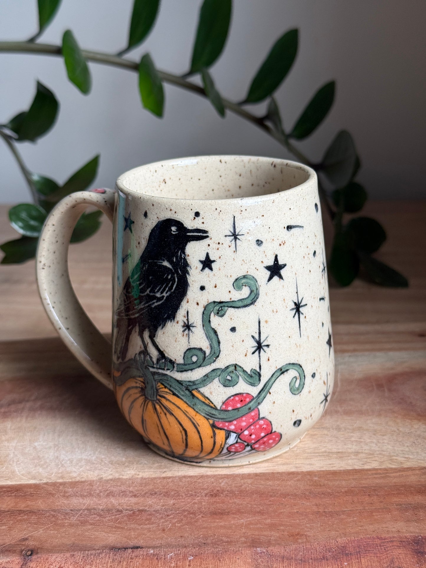 Crow on a Pumpkin Mug