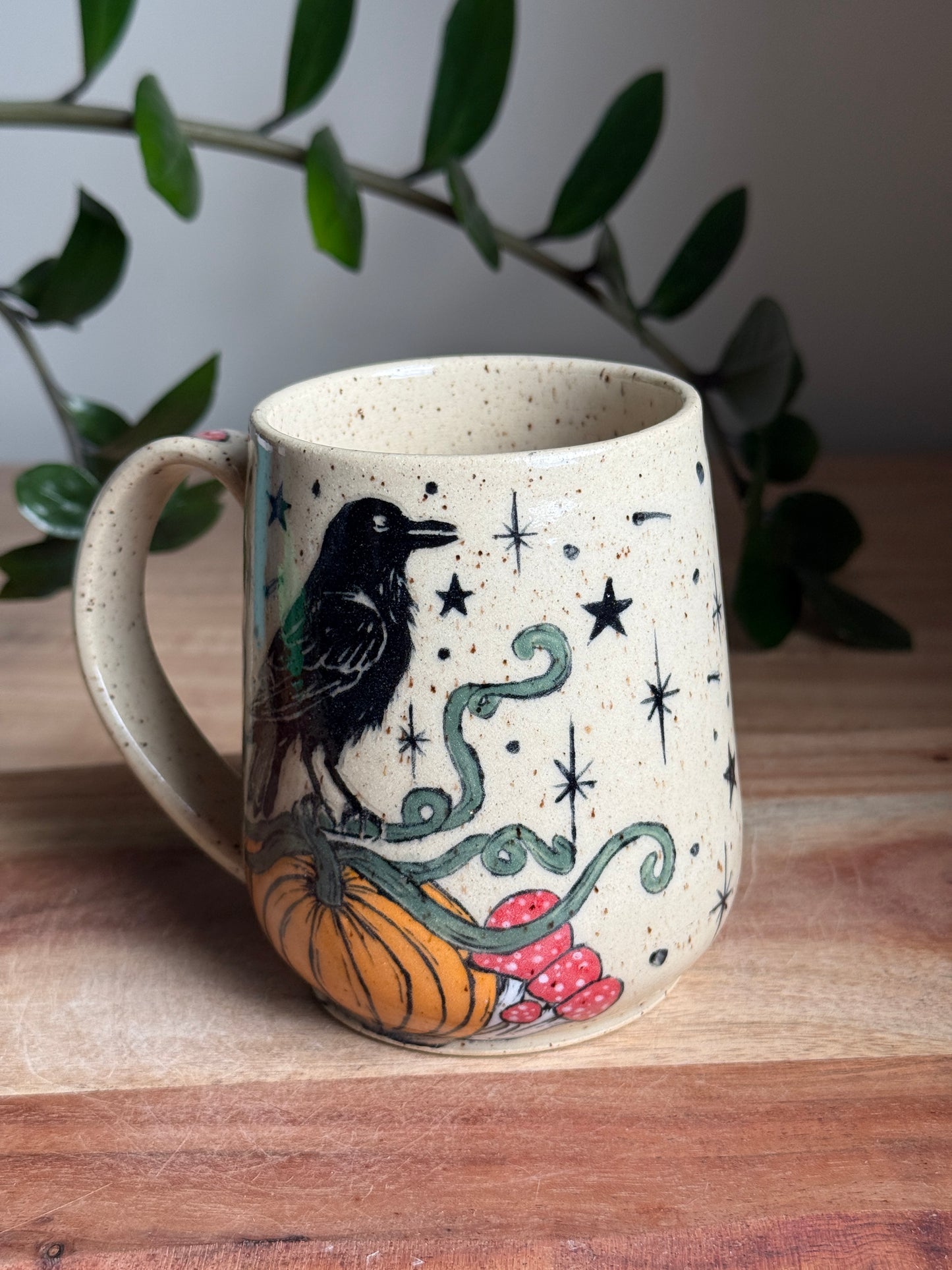 Crow on a Pumpkin Mug