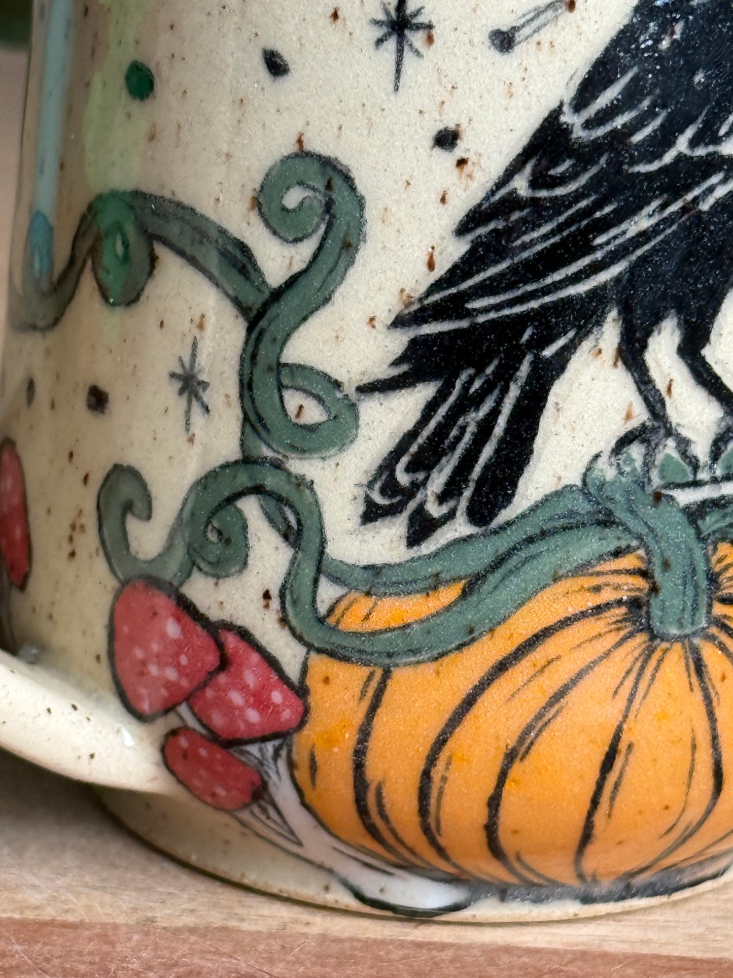 Crow on a Pumpkin Mug