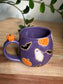 Purple Halloween Mug w. Pumpkin Thumbrest