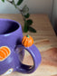 Purple Halloween Mug w. Pumpkin Thumbrest