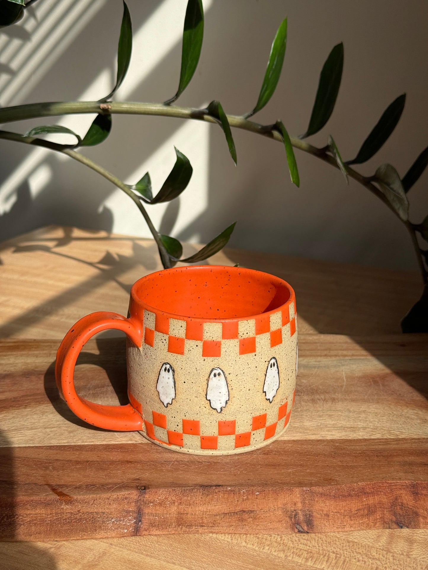 Checkered Ghost Mug