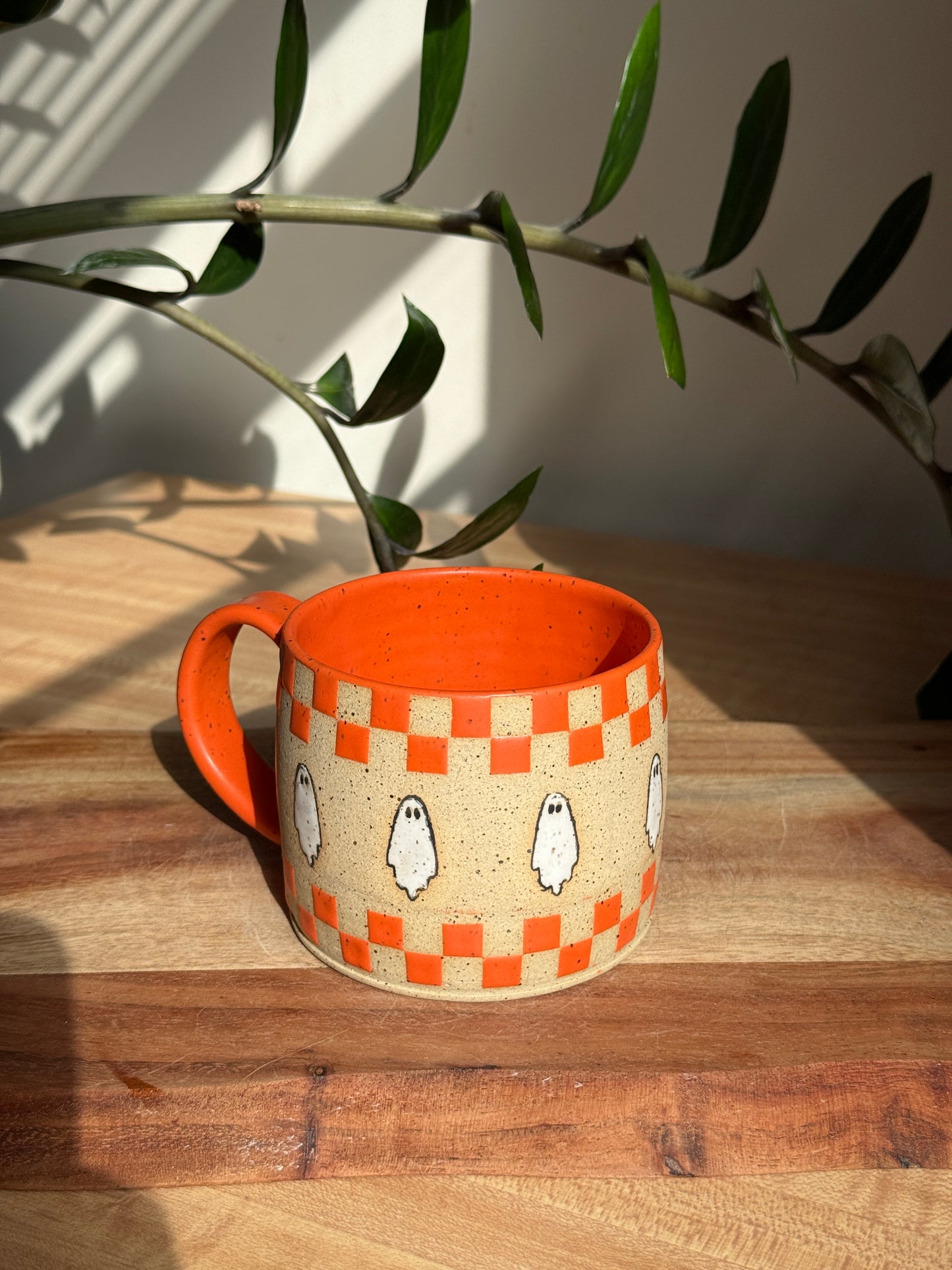 Checkered Ghost Mug