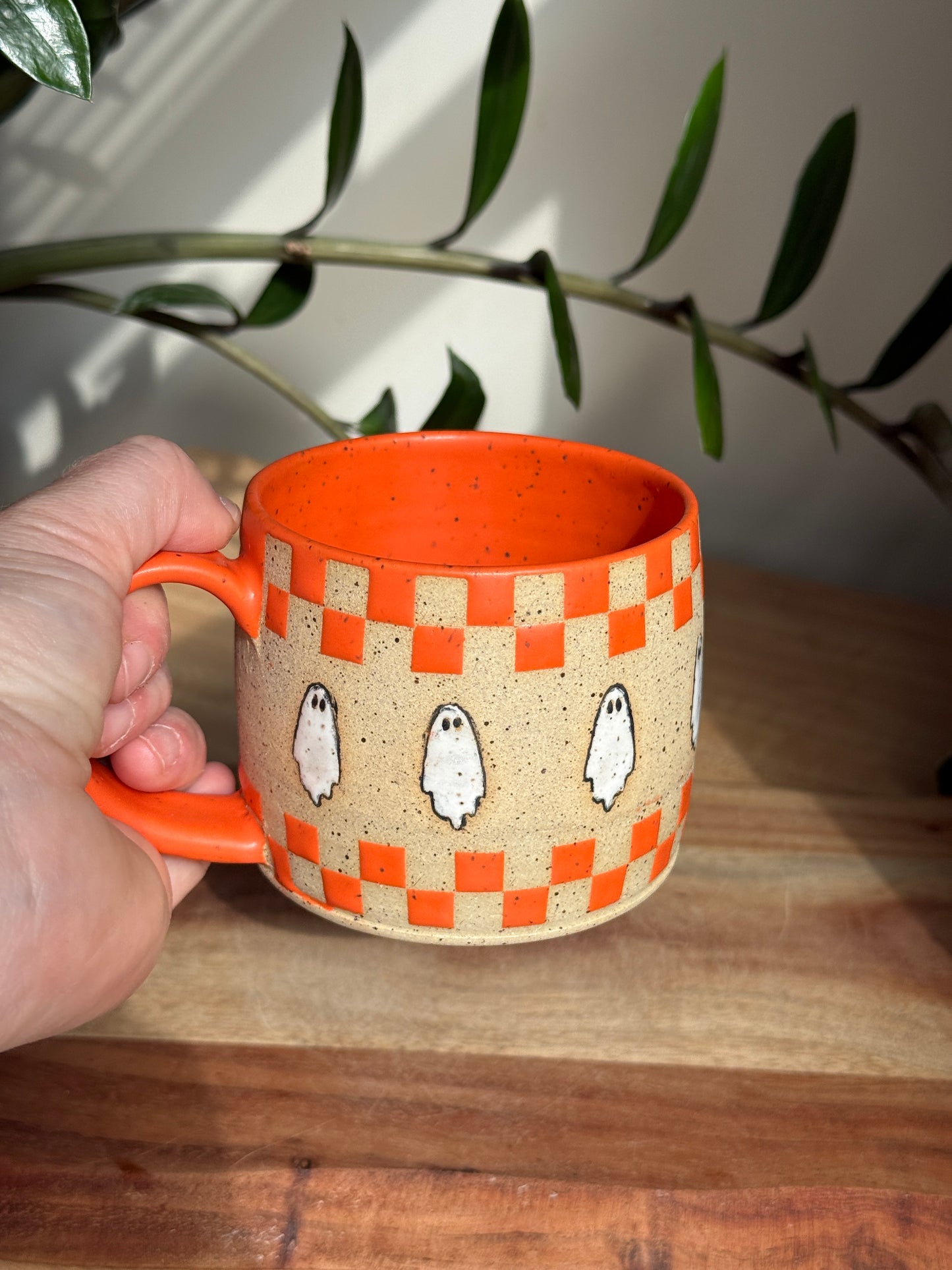 Checkered Ghost Mug
