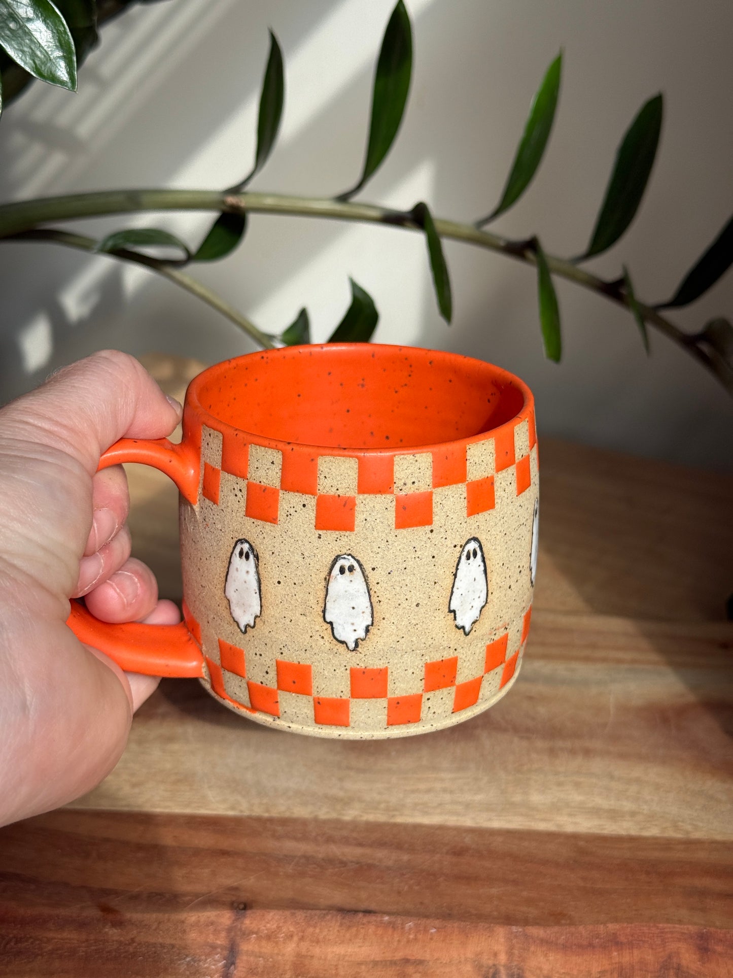 Checkered Ghost Mug