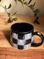 Blue/Black Checkered Skull Mug