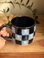 Blue/Black Checkered Skull Mug